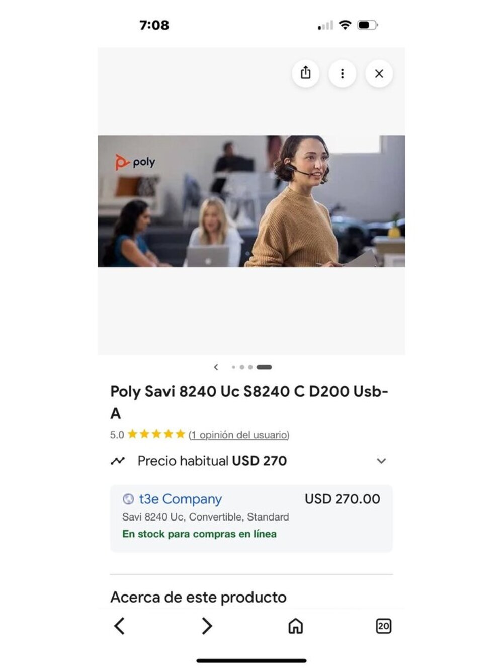 Poly Savi 8240 UC S8240 C D200 USB Headset - Picture 6 of 11